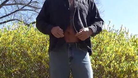 Amateur Stripping Striptease outdoors