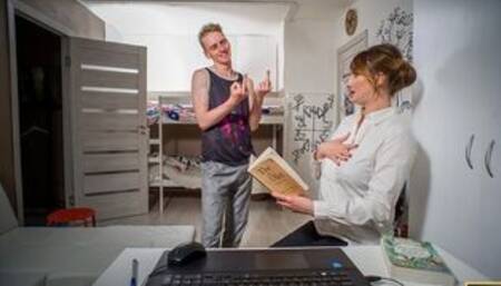 Boy instead of Learning Biology Nicely Fucks his Busty Tutor