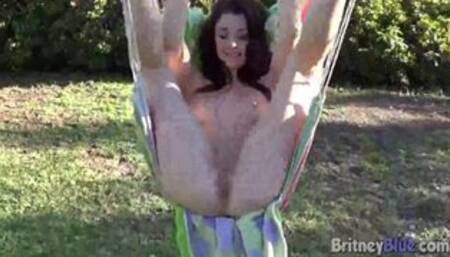 Sexy Cute Britney Blue Loves outdoors and get Naked