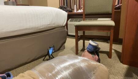 SD Foot Domination - Tasting - After coming back from her second run Scarlett Kage finally takes the tape off the footsubs mouth to have him taste her stinky dirty feet