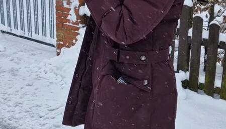 Smoking Walk in the Snow