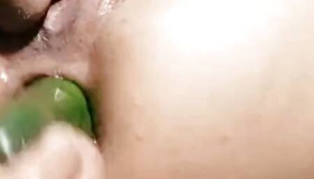 Asian milf Anal gaping hard, extremely wet anal deep cuming with big cucumber ????