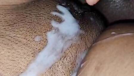 Cum on pussy and fun together. huge cum with lovely wife.