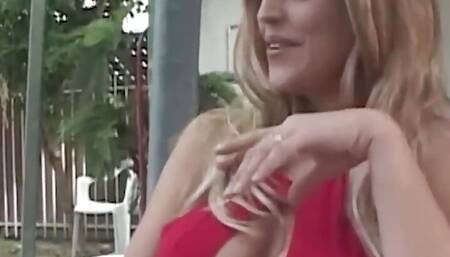 A Pair of Fake Tits on This Kinky Blonde Bounce Around as She Gets Rammed