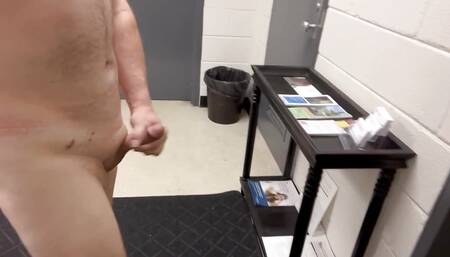 Walking Nude then Cumming in a Public University Office and Student Area