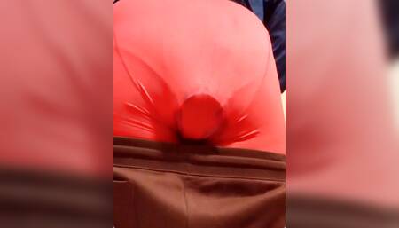 12 Inch Anthro Cock in Sissy Pussy Under Clothes