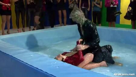Tatiana Milovani and Sara in a Raunchy Goo Wrestling Match, Leaving You Exposed