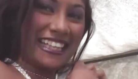 Beautiful Ebony in Stockings Gave a Blowjob Before the Guy Smashed Her Wet Tight Pussy