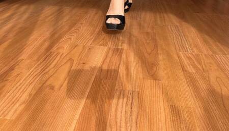 My black high heels worship