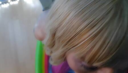 Skinny submissive nikki does as she's told