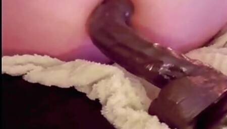 Sissy playing with her new dildo