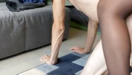 Hot shemale fucking her passive ass