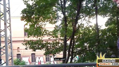 Inked public babe fucked by sex date outdoor in amateur sex