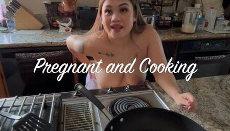 Chef Pregnant Nude And Eating