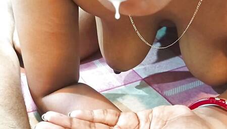 Horny wife handjob blowjob and pussy fuck