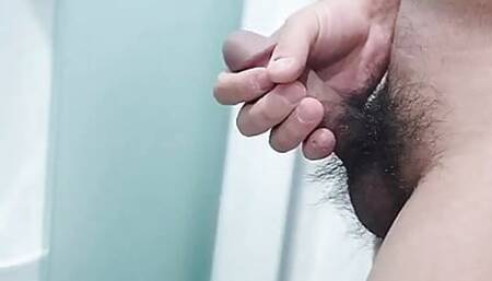 Korean masturbating undressed in a public toilet