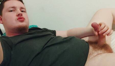 Young boy edges out a juicy load