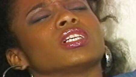 Ebony babe joins hot couple sex