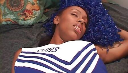 Black cheerleader taking big cock