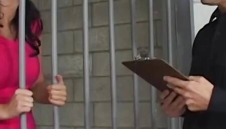 Prison slut Kenzie Pierce gives up her ass to a police officer eats his cum