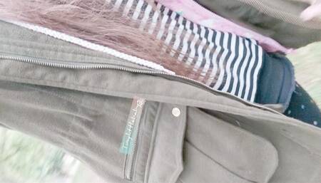 Walking diapered down the track