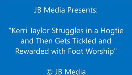 Kerri Taylor Hogtied for Tickling and Foot Worship - WMV