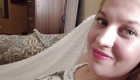 Blonde Chick Blowing a Dick From an Older Fat Guy