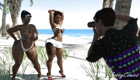 Nerd Photographer Anal threesome with two hot ebony college sluts