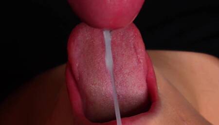 Close up: Awesome Asmr Blowjob with Dripping Cum in Mouth