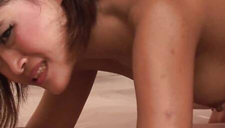 As a reward for taking an intense pounding the Asian chick gets a huge facial