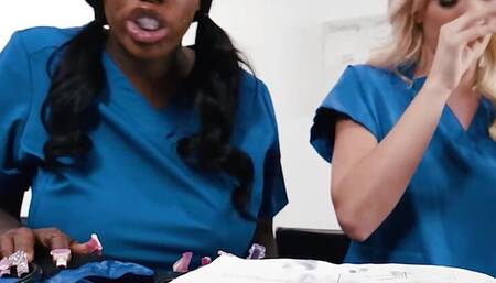 Studying Turns Into A Steamy Lesbian Affair With Nursing students Kenna James & Ebony Mystique - TWISTYS