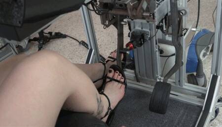 Rae Evaluates a Variety of Black Sandals for Driving in the Simulator (MP4 - 720p)