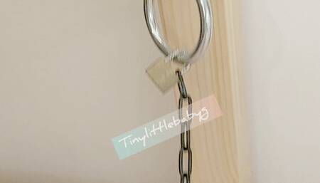 A little tied to the bed