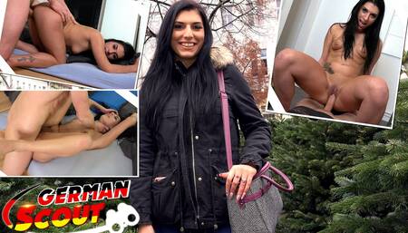 German Scout - Cute Black Hair Teen Kristal Amore Pickup for Casting Fuck
