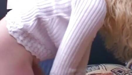 Blonde slut got hardcore fucked in a gangbang