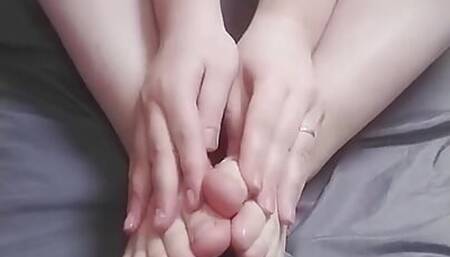 Step Sister Massages Her Beautiful Feet