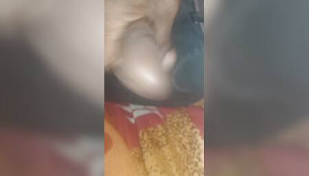 Video in hand at night