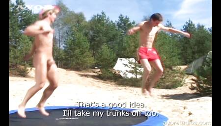 Horny Buddies Make Out on the Beach with Sticky Results!