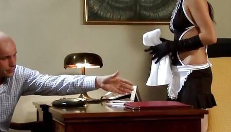 Super Sexy Maid Has Her Brains Fucked Out of Her Doggy Style by Her Master