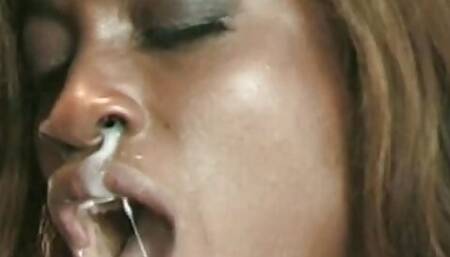 Slender ebony loves riding black cock reverse cowgirl style