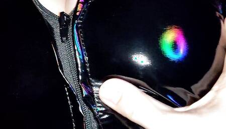 Girl in tight vinyl catsuit loves dick and cum