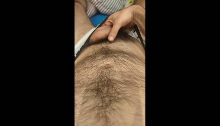 Caressing my body, cock and pubis
