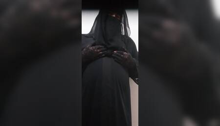 I wore my sexy employer Madam Fatma's abaya and the underwear the Arab left in her room