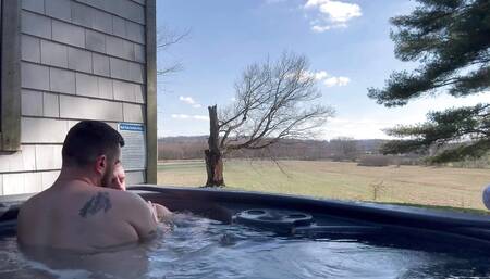 Hot tub kind of day on the farm with Dad.