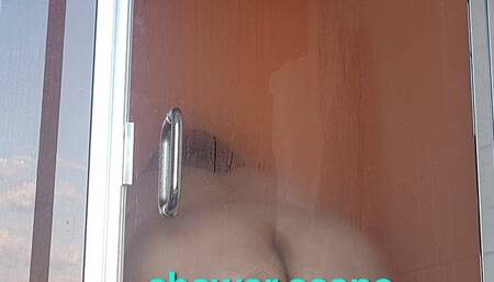 SBBW latina showers and dries off jiggly rolls