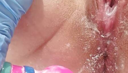 Playful anal insertion...