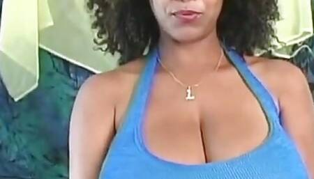 Pretty black girl huge tits messy wet blow job vintage