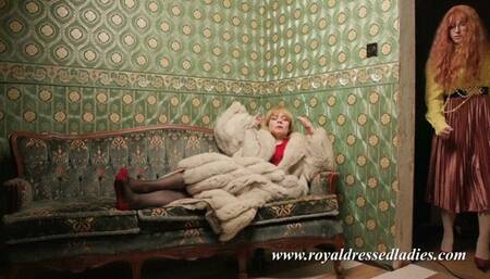 Fully clothed fashion fur lesbians