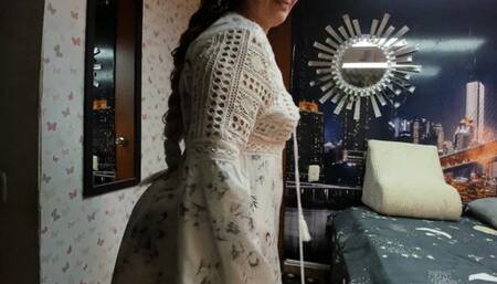 Kristen Hill BBW short dress, no underwear