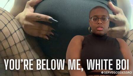 you’re below Me, white boi BNWO - ebony femdom POV verbal humiliation with fishnets by Royal Ro hd mp4 1080p